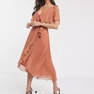 NWT Rose Asos Midi Split Sleeve Dress